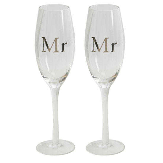 Mr & Mr Champagne Flutes