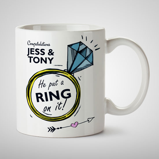He Put A Ring On It - Personalised Mug