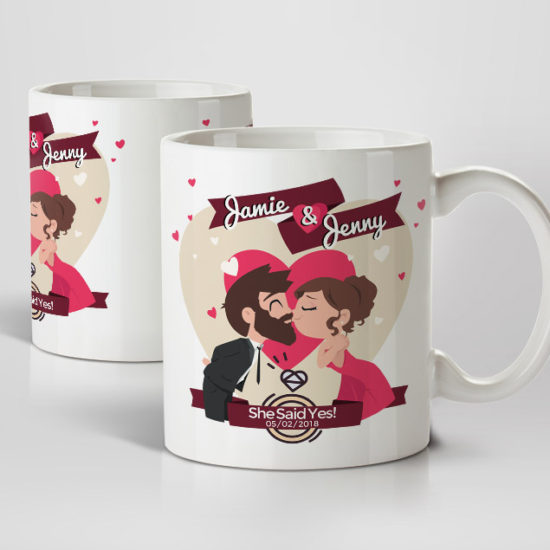 She Said Yes! Engagement Mugs