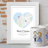 2 Hearts Map Engagement Gift Set 1