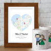 2 Hearts Map Engagement Gift Set 2