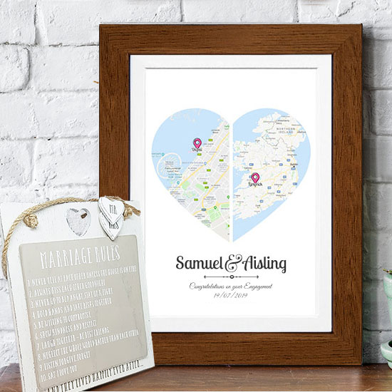 2 Hearts Map Engagement Gift Set 4
