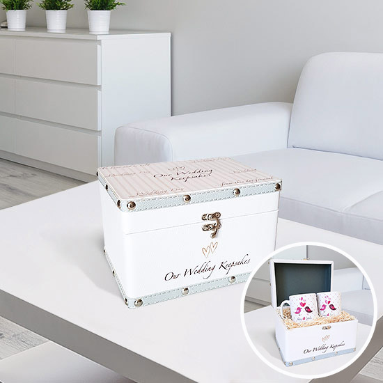 Set of 2 Luxury Wedding Day Keepsake Boxs