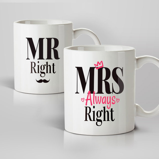 Mr Right & Mrs Always Right Mugs