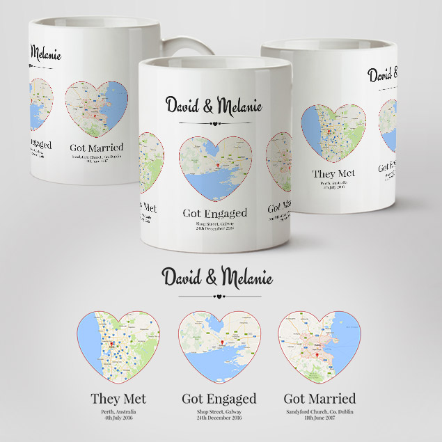 Three Hearts Engagement Mug
