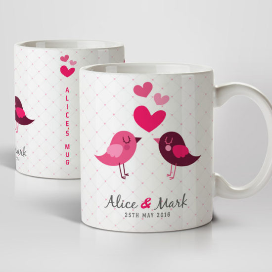 Love Birds Engagement Mugs