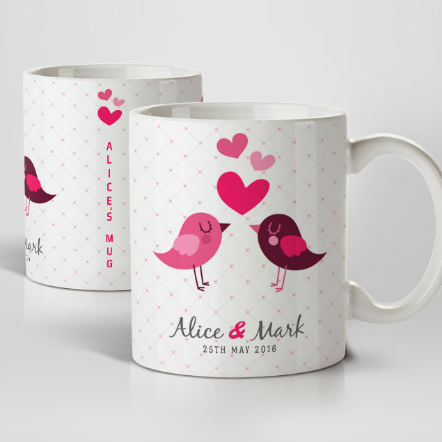 Love Birds Engagement Mugs