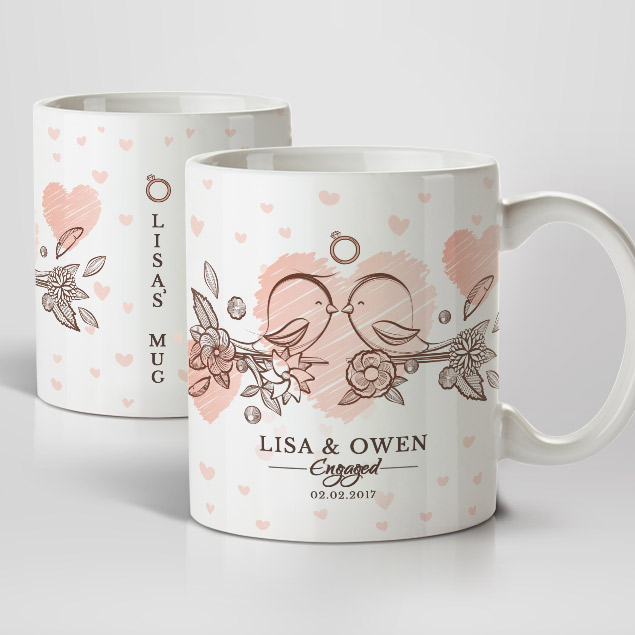 Little Love Birds Engagement Mugs