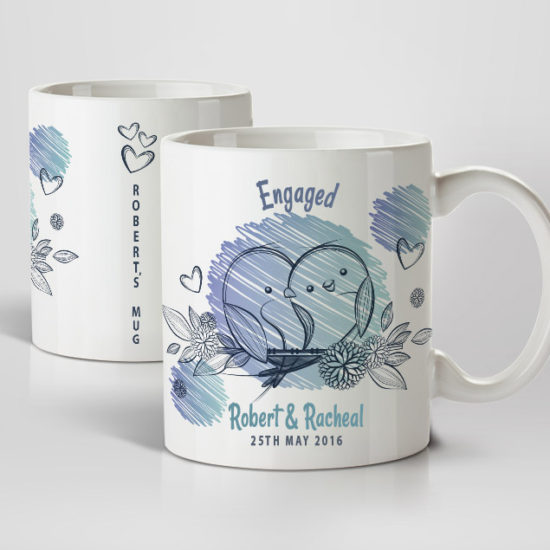 True Love Birds Engagement Mugs