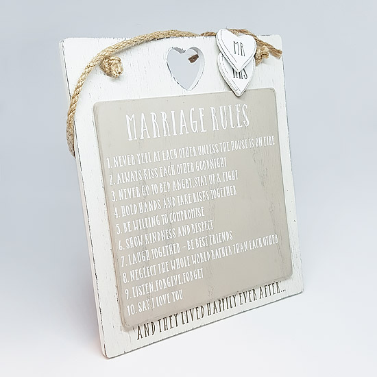Marriage Rules Hanging Sign
