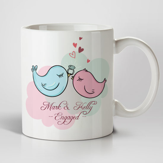 Engaged Love Birds Mug