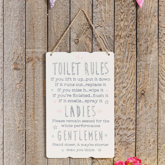 Love, Life Toilet Rules Plaque