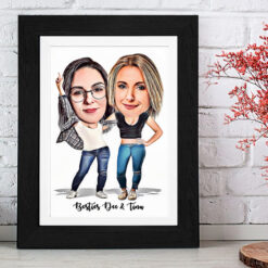 2 Gals Caricature - Design 2