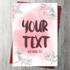 your own text card red
