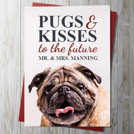 Pugs & Kisses Card (Personalise) - Image 2