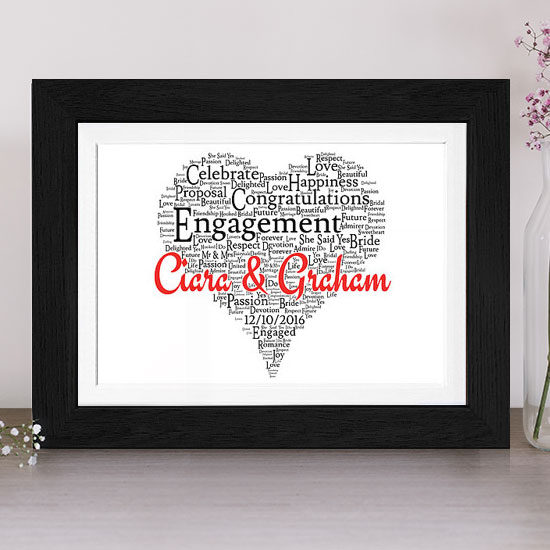 Names in Heart Engagement Gift
