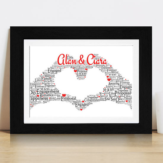 Personalised Named & Framed Engagement Gift
