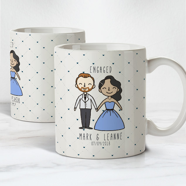 Our Wedding Keepsake Box With Engaged and Happy Mugs (Customisable) - Image 4
