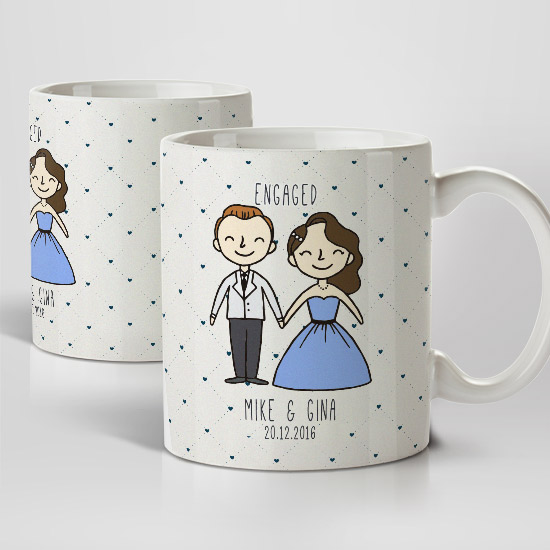 Engaged & Happy Mugs (Personalise) - Image 3