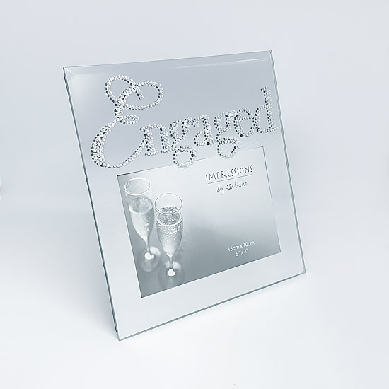 Engaged Mirror Glass Photo Frame