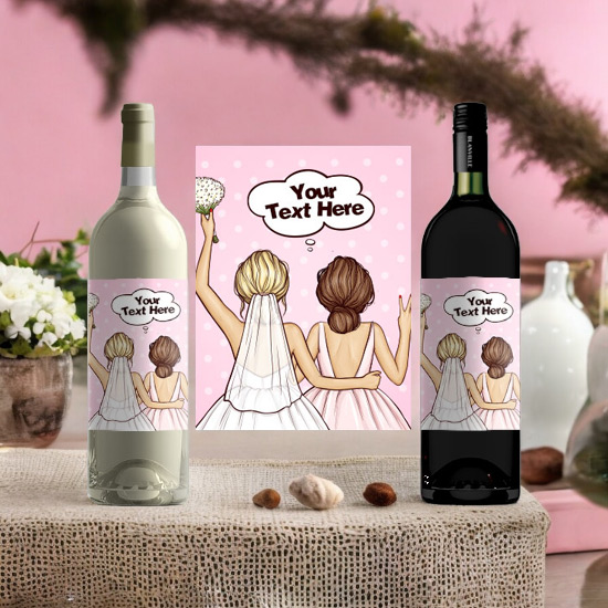 Bride Bridesmaid Personalised Wine
