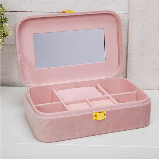 Pink Velvet Beautiful Bridesmaid Jewellery Box - Image 2