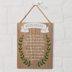 Recipe for Love MDF Plaque