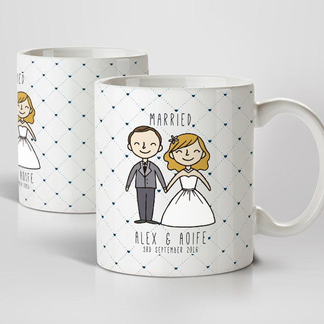 Married and Happy Mugs (Personalise) - Image 2