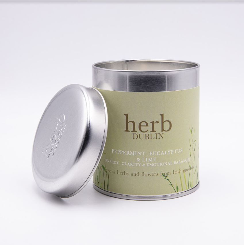 Herb Dublin Peppermint, Eucalyptus & Lime Candle -Tin Tall