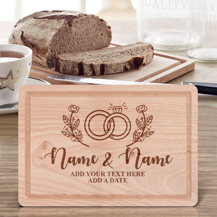 2 Rings Chopping Board Personalised