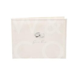 Amore Suede Guest Book with Silver Rings - 40 Pages