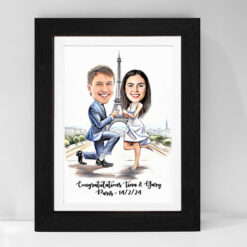 Engaged in Paris caricature