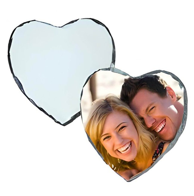 Personalised Photo Slate – Heart - 15cm x 15cm – Glossy Finish
