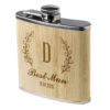 Personalised Best Man Bamboo Hip Flask – 6oz Stainless Steel