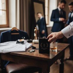 Personalised Best Man Matte Black Hip Flask2