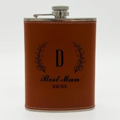 The Classic Personalised Leather Flask - Best Man