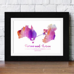 Personalised Two Country Connection Framed Print