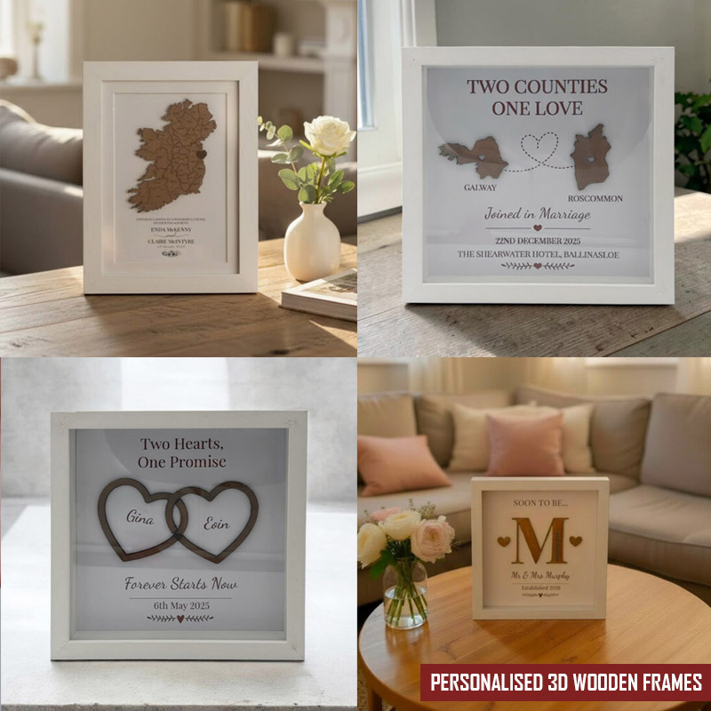 Personalised 3D Wooden Frames